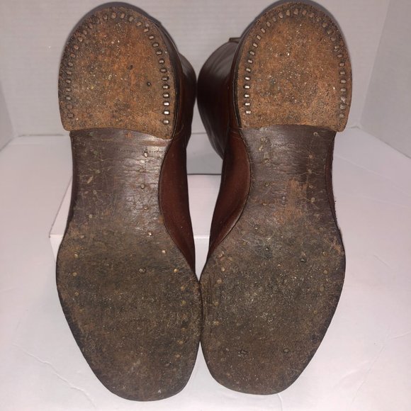 Handmade Men's Brown Leather Boots Size 6 low Round Toe heel - Picture 8 of 12